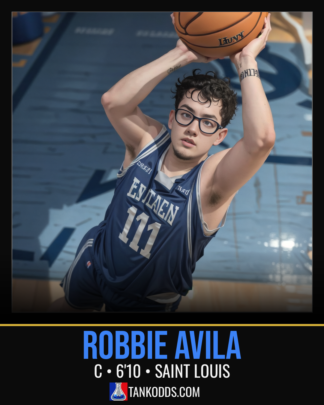 Fan-art style illustration resembling Robbie Avila for the TankOdds Prospect Watch profile.