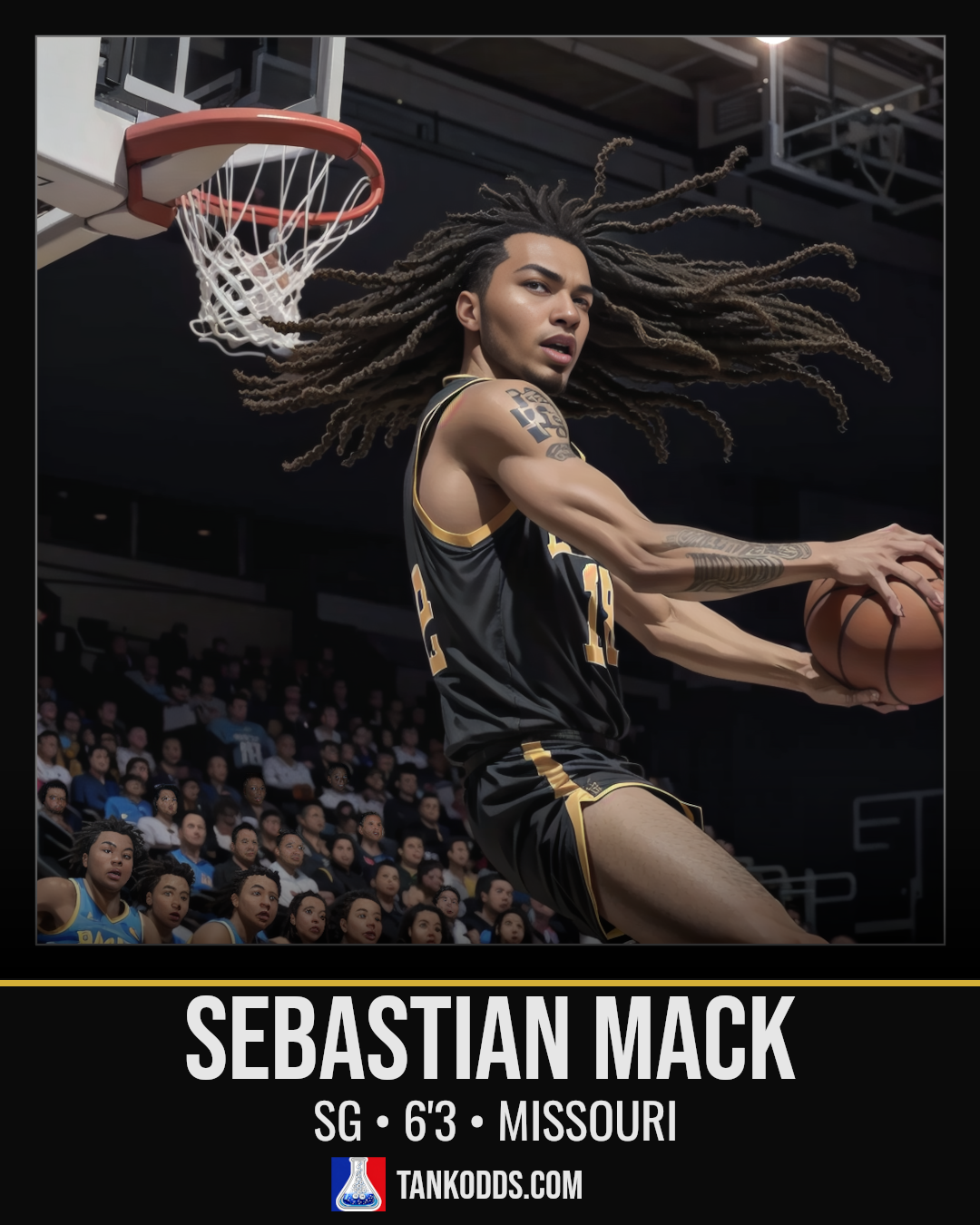 Fan-art style illustration resembling Sebastian Mack for the TankOdds Prospect Watch profile.